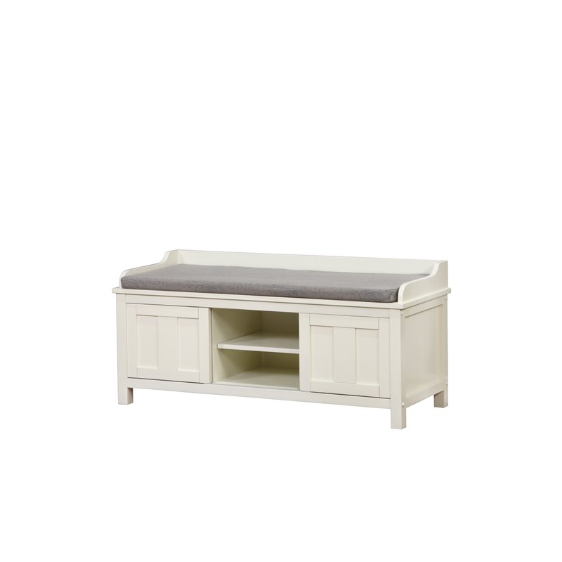 Riverbay Furniture Entryway Storage Bench In White Rf 1466851