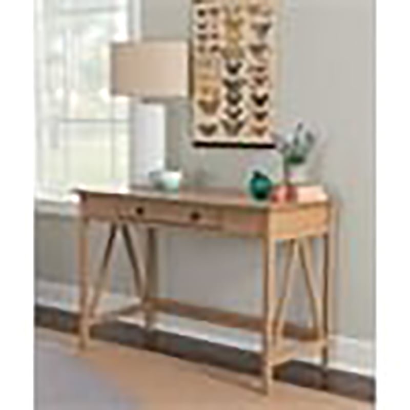 Riverbay Furniture 1 Drawer Transitional Wood Desk in Driftwood Brown