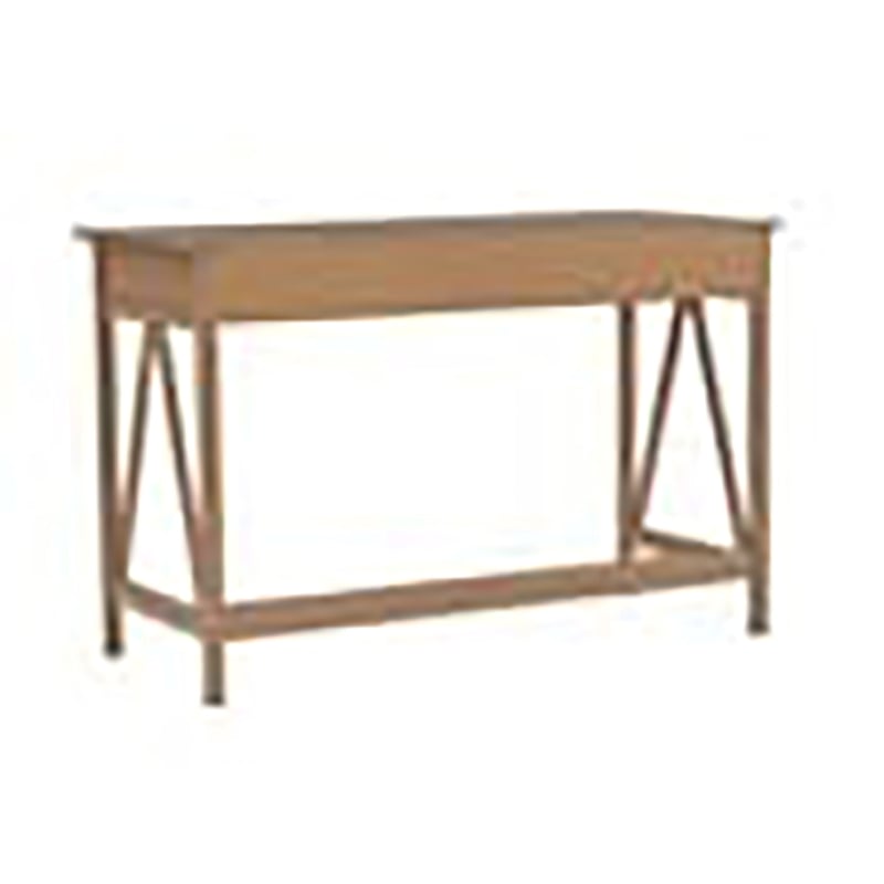 Riverbay Furniture 1 Drawer Transitional Wood Desk in Driftwood Brown