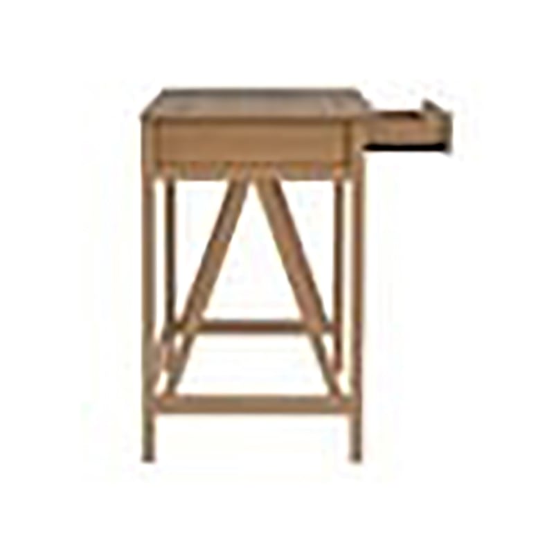 Riverbay Furniture 1 Drawer Transitional Wood Desk in Driftwood Brown