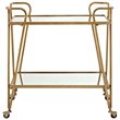 Riverbay Furniture Mid-Century Mirrored Bar Cart in Gold