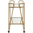 Riverbay Furniture Mid-Century Mirrored Bar Cart in Gold