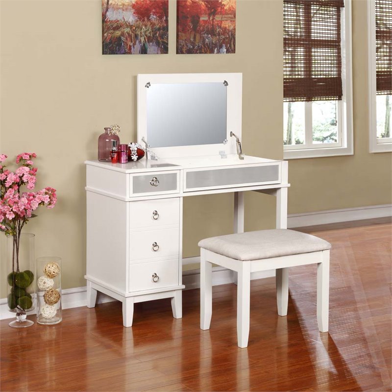 Riverbay Furniture 2 Piece Bedroom Vanity Set in White