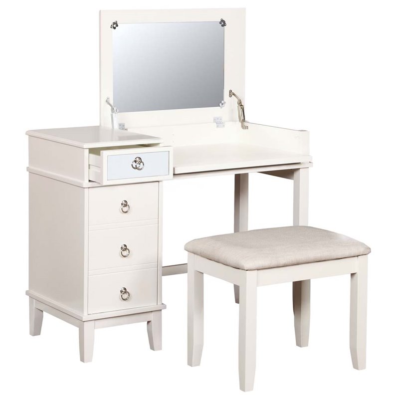 Riverbay Furniture 2 Piece Bedroom Vanity Set in White