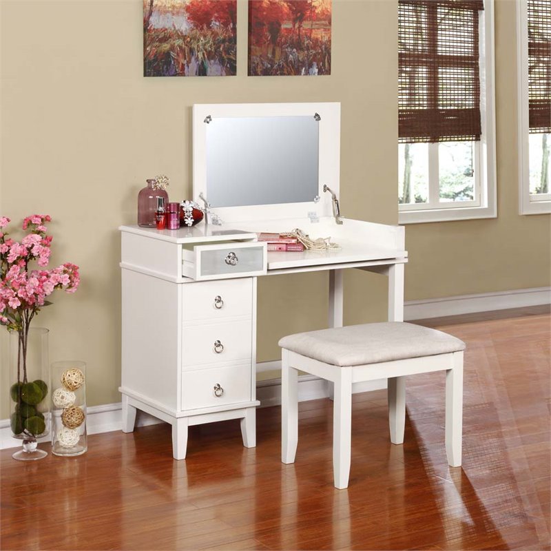 Riverbay Furniture 2 Piece Bedroom Vanity Set in White