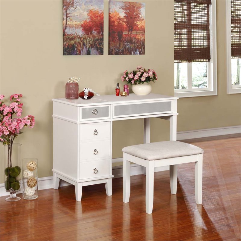 Riverbay Furniture 2 Piece Bedroom Vanity Set in White