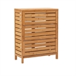 Riverbay Furniture 2-Door & 3-Shelf Bamboo Floor Cabinet in Natural Brown