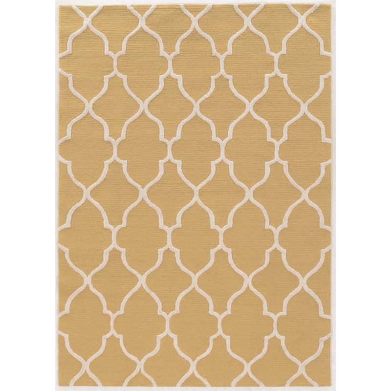 Riverbay Furniture 5' x 7' Geo Hand Tufted Rug in Yellow