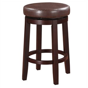 Riverbay Furniture 24&quot Transitional Wood Swivel Counter Stool in Brown