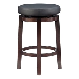 Riverbay Furniture 24&quot Transitional Wood Swivel Counter Stool in Black