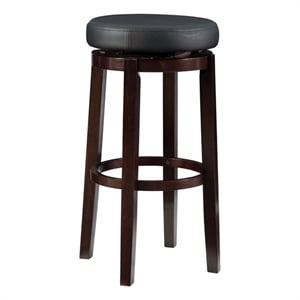 Riverbay Furniture 31&quot Transitional Wood Swivel Bar Stool in Black