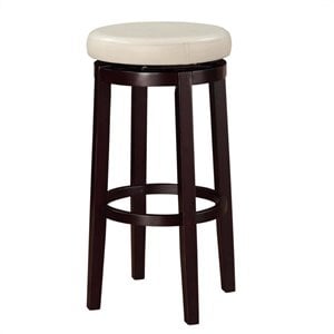 Riverbay Furniture 29&quot Transitional Wood Swivel Bar Stool in White