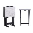 Riverbay Furniture 5 Piece Tray Table Set in White and Black