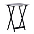 Riverbay Furniture 5 Piece Tray Table Set in White and Black