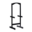 Riverbay Furniture 5-Piece Marble Folding Tray Table Set w/ Stand in White/Black