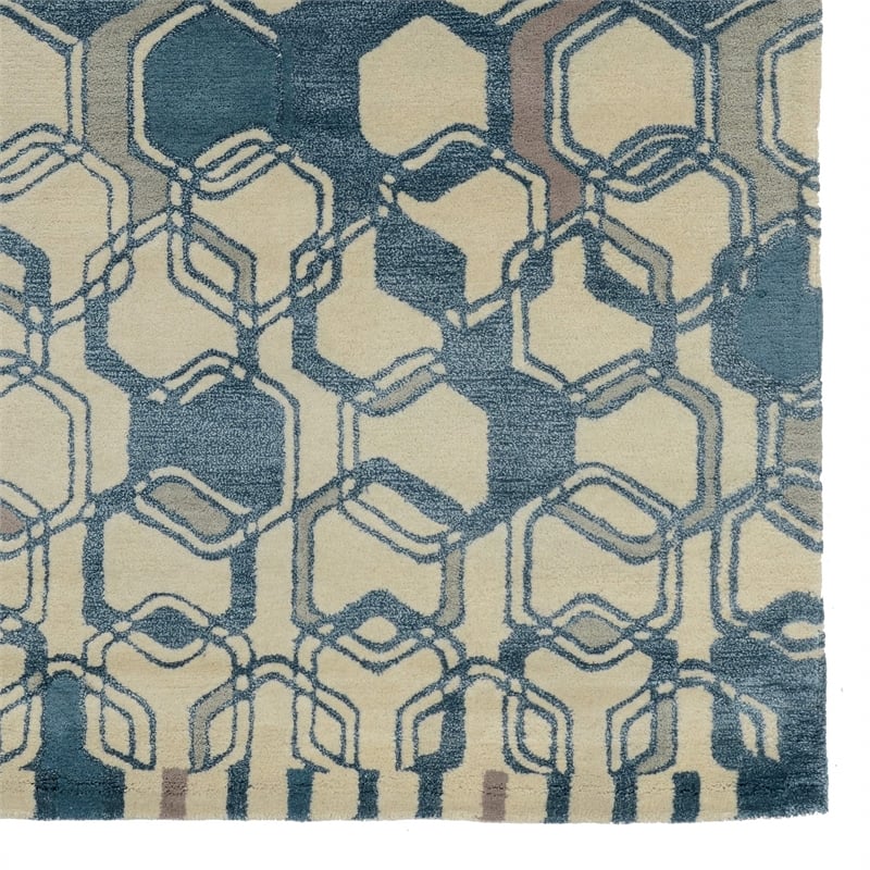 Riverbay Furniture 8' x 11' Hand Tufted Rug in Light Blue and Ivory
