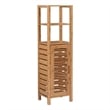 Riverbay Furniture Transitional Bamboo Tower with 5 Spacious Shelves in Brown