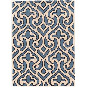 Riverbay Furniture 5' x 7' Hand Tufted Rug in Cream and Blue