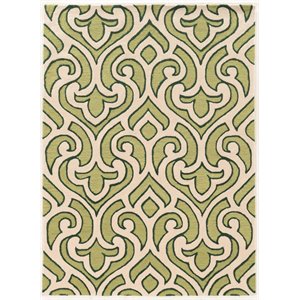 Riverbay Furniture 5' x 7' Hand Tufted Rug in Cream and Green