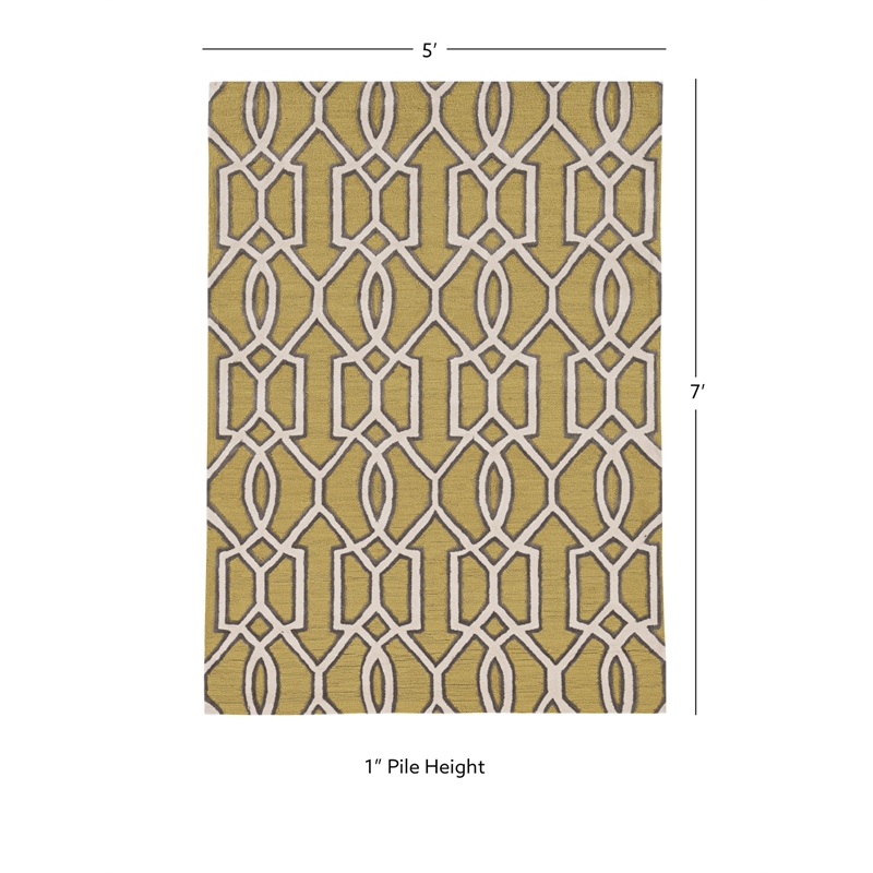 Riverbay Furniture 5' x 7' Hand Tufted Rug in Cream and Yellow