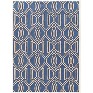 Riverbay Furniture 5' x 7' Hand Tufted Rug in Cream and Blue