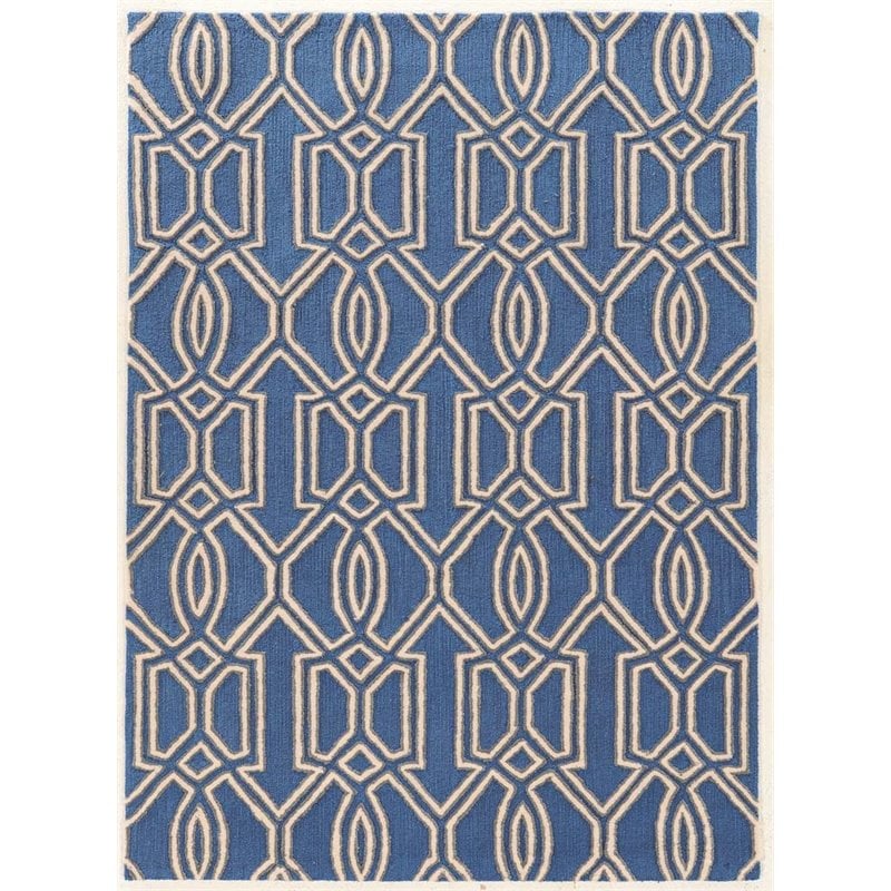Riverbay Furniture 8' x 10' Hand Tufted Rug in Cream and Blue