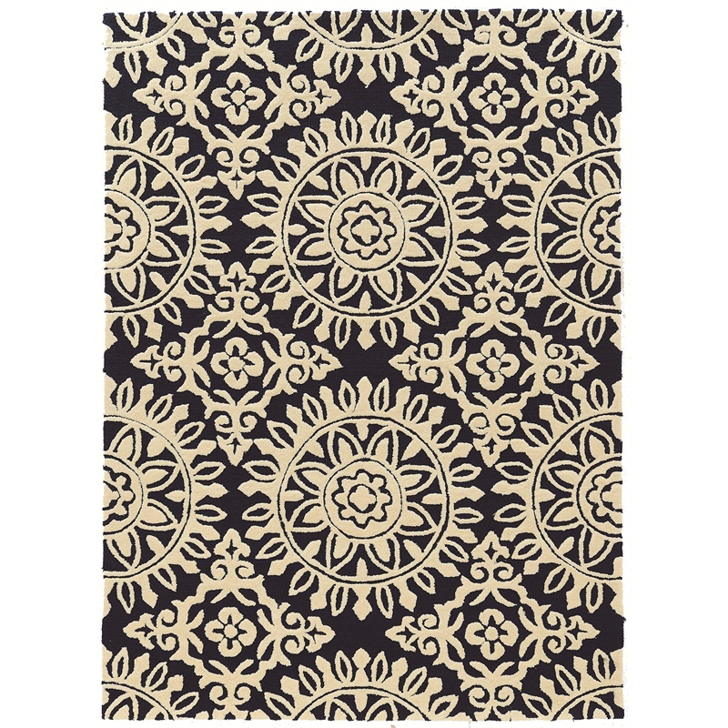 Riverbay Furniture 5' x 7' Hand Tufted Rug in Navy and Cream