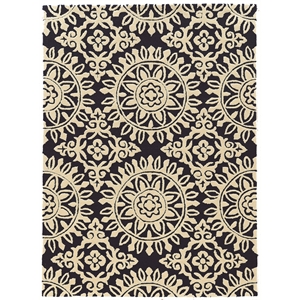 Riverbay Furniture 5' x 7' Hand Tufted Rug in Navy and Cream