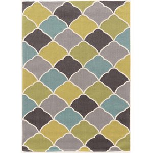 Riverbay Furniture 5' x 7' Hand Tufted Rug in Green and Gold
