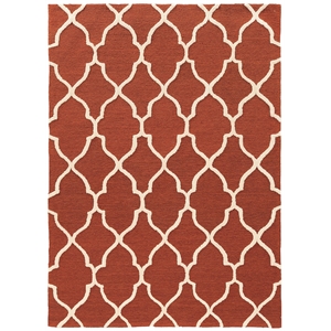 Riverbay Furniture 5' x 7' Hand Tufted Rug in Rust and Cream