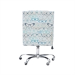 Riverbay Furniture Transitional Fabric Glasses Print Office Chair in Blue