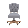 Riverbay Furniture Transitional Fabric Tufted Swivel Office Chair in Gray