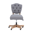 Riverbay Furniture Transitional Fabric Tufted Swivel Office Chair in Gray