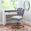 Riverbay Furniture Transitional Fabric Tufted Swivel Office Chair in Gray
