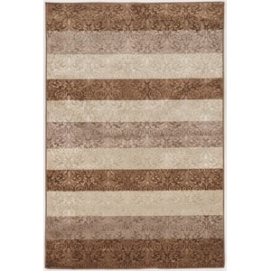 Riverbay Furniture 5' x 7'6&quot Stripes Rug in Beige and Brown