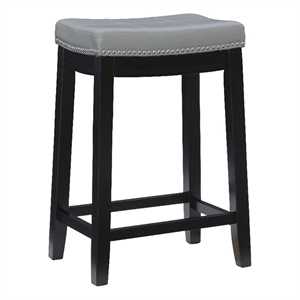Riverbay Furniture 26&quot Transitional Wood Counter Stool in Gray