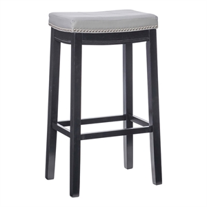 Riverbay Furniture 32&quot Transitional Wood Bar Stool in Gray/Black