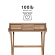 Riverbay Furniture Small Space Wood Folding Desk with Drawer in Rustic Brown