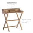 Riverbay Furniture Small Space Wood Folding Desk with Drawer in Rustic Brown