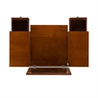 Riverbay Furniture Mid-Century Wood/Fabric Vanity Set in Walnut Brown/Beige