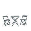 Riverbay Furniture 3 Piece Square Table Set in Gray