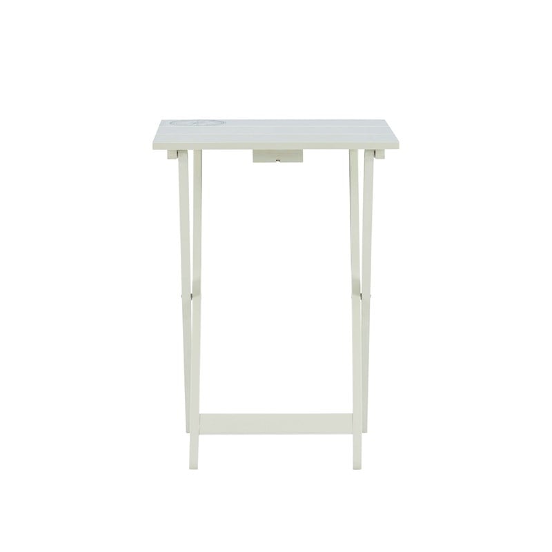 Riverbay Furniture Wood 5 Piece Tray Table Set in Gray