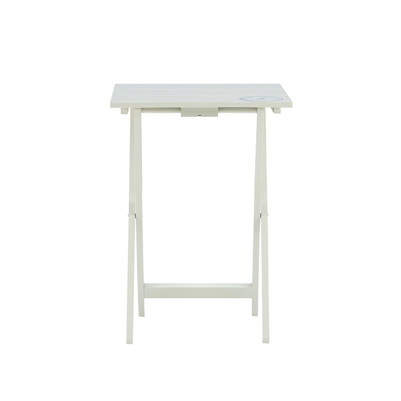 Riverbay Furniture Wood 5 Piece Tray Table Set in Gray