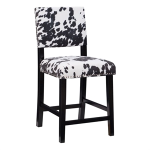 riverbay furniture cow print bar stool in black i