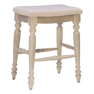Riverbay Furniture 25&quot Transitional Wood/Fabric Backless Counter Stool in White
