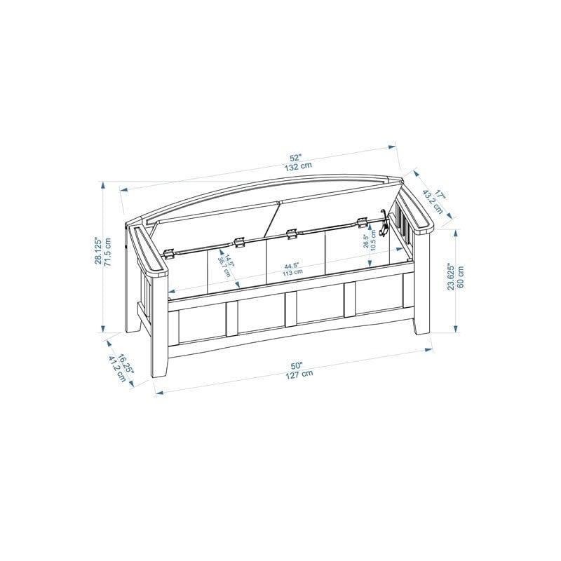 Riverbay Furniture Storage Bench in Natural Washed