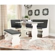 Riverbay Furniture Transitional Wood Breakfast Nook Dining Set in Gray