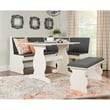 Riverbay Furniture Transitional Wood Breakfast Nook Dining Set in Gray