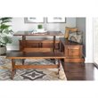 Riverbay Furniture Wood Backless Corner Table Booth & Bench Dining Set in Brown