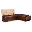 Riverbay Furniture Wood Backless Corner Table Booth & Bench Dining Set in Brown